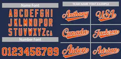 Navy Orange-White Classic Style Two-Button Softball Jersey 6