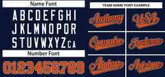 Navy Orange-White Classic Style Two-Button Softball Jersey 3