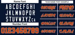 Navy Orange-White Classic Style Two-Button Softball Jersey 3