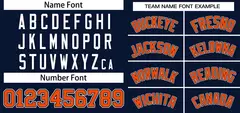 Navy Orange-White Classic Style Two-Button Softball Jersey 3