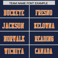 Navy Orange-White Color Block Raglan Sleeves Football Jersey 3