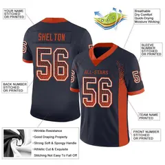 Navy Orange-White Drift Mesh Football Jersey 2