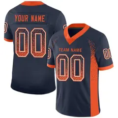 Navy Orange-White Drift Mesh Football Jersey 1