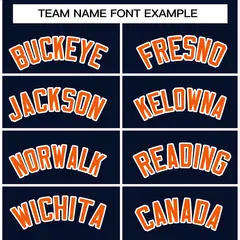 Navy Orange-White Full-Snap Varsity Letterman Jacket 3
