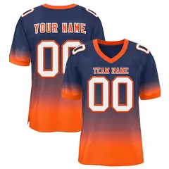 Navy Orange-White Gradient Fashion Team Football Jersey
