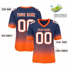 Navy Orange-White Gradient Fashion Team Football Jersey 2