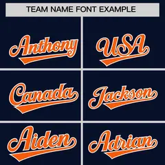 Navy Orange White Gradient Raglan Full-Snap Letterman Jacket 3