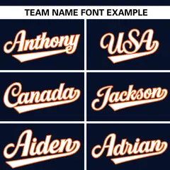 Navy Orange-White Raglan Sleeves Full-Zip Varsity Letterman Bomber Jacket 5