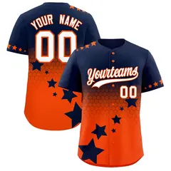 Navy Orange White Rising Stars Gradient Baseball Jersey 1