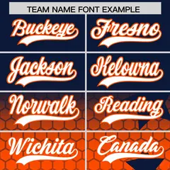 Navy Orange White Rising Stars Gradient Baseball Jersey 3