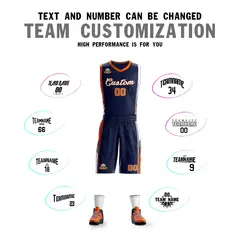 Navy Orange-White Sets Basketball Jersey 4