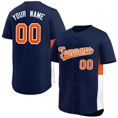 Navy Orange-White Side Two-Tone Authentic Baseball Jersey