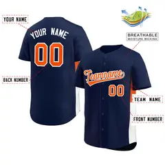 Navy Orange-White Side Two-Tone Authentic Baseball Jersey 2