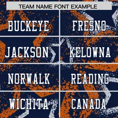 Navy Orange-White Star Graffiti Football Jersey 3