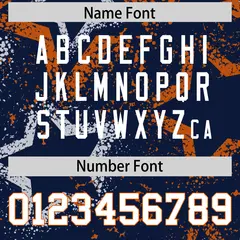 Navy Orange-White Star Graffiti Football Jersey 4