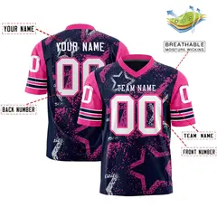 Navy Orange White Star Pattern Authentic Football Jersey 2