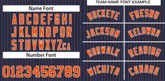 Navy Orange-White Stripe Authentic Fashion Baseball Jersey 3