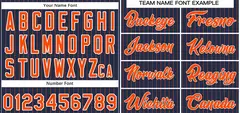 Navy Orange-White Stripe Authentic Fashion Baseball Jersey 3