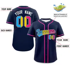 Navy Pansexuality Pride Month Authentic Baseball Jersey 2