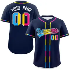 Navy Pansexuality Pride Month Authentic Baseball Jersey 1