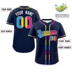 Navy Pansexuality Pride Month Authentic Baseball Jersey 2