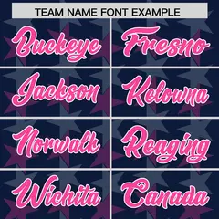 Navy Pink All Star Graffiti Pattern Football Jersey 3