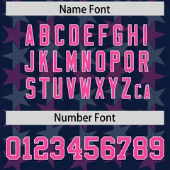 Navy Pink All Star Graffiti Pattern Football Jersey 4