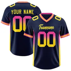 Navy Pink and Gold Gradient Sides Fashion Football Jersey 1
