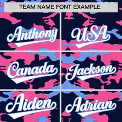 Navy Pink and Powder Blue Camo Sleeveless Baseball Jersey 3