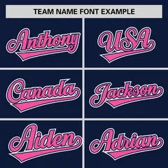 Navy Pink Classic Authentic Sleeveless Baseball Jersey 3
