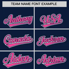 Navy Pink Contrast Raglan Sleeves Baseball Jersey 3