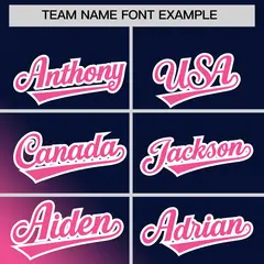 Navy Pink Diagonal Stripe Gradient Fashion Baseball Jersey 3