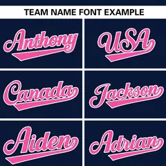 Navy Pink Flame Graffiti Authentic Baseball Jersey 3