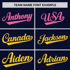Navy Pink-Gold Gradient Side Baseball Jersey 3
