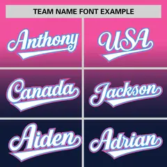 Navy Pink Gradient Authentic Baseball Jersey 3