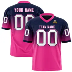 Navy Pink Gradient Fashion Authentic Football Jersey 1