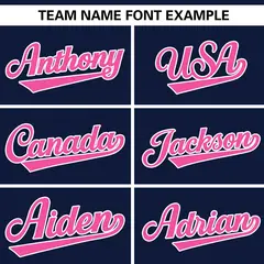 Navy Pink Gradient Ribbed Authentic Baseball Jersey 3