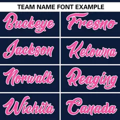 Navy Pink Gradient Side Star Pattern Baseball Jersey 21