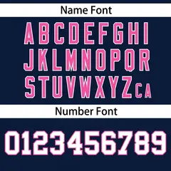 Navy Pink Gradient Side Star Pattern Baseball Jersey 22