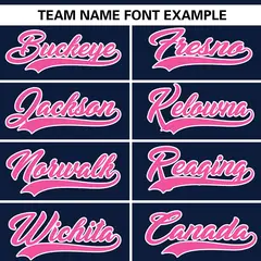 Navy Pink Gradient Side Star Pattern Baseball Jersey 9