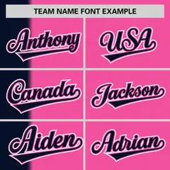 Navy Pink Gradient Stripe Two-Button Softball Jersey 3