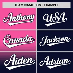 Navy Pink Half Gradient Authentic Baseball Jersey 3