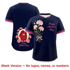 Navy Pink Mother's Day Baseball Jersey 7