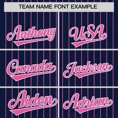 Navy Pink Pinstripe Two-Tone Authentic Baseball Jersey 3
