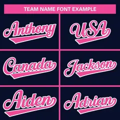 Navy Pink Raglan Sleeves Full-Snap Varsity Letterman Jacket 5