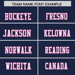 Navy Pink Shoulder Star Pattern Flag Football Jersey 3