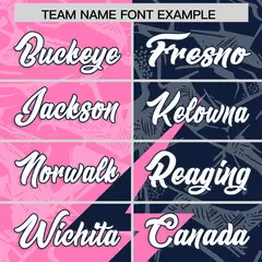 Navy Pink Split Lightning Pattern Football Jersey 3