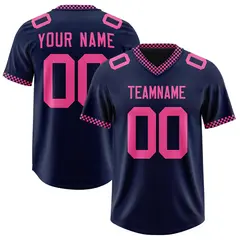 Navy Pink Square Neckline Classic Authentic Football Jersey