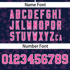 Navy Pink Star Graffiti Pattern Authentic Baseball Jersey 4