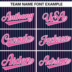 Navy Pink Stripe Authentic Pullover Baseball Jersey 3